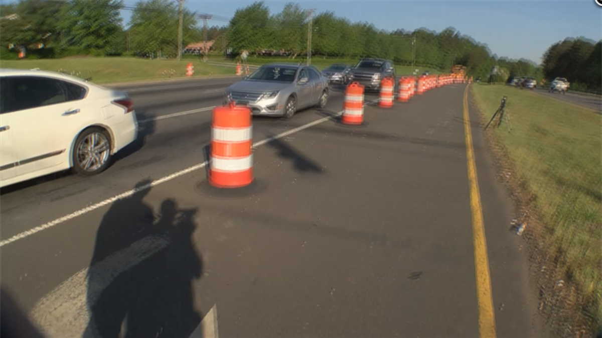 When will work begin on Mallard Creek Church Road now that the barrels are out?