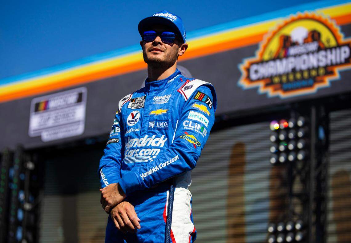 Nov 5, 2023; Avondale, Arizona, USA; NASCAR Cup Series driver Kyle Larson during the Championship Race at Phoenix Raceway.
