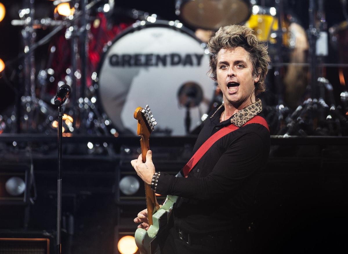 Green Day performs at the PNC Music Pavilion in Charlotte, N.C., on Monday, August 26, 2024.