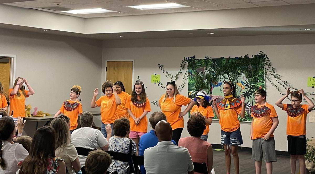 Matthews Playhouse Kids with Disabilities in the Spotlight (KiDS) campers perform “Lion King” in July.