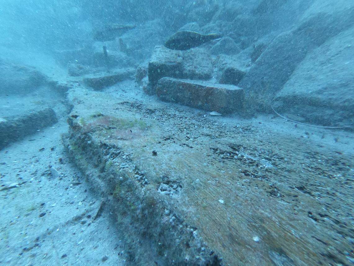 Exposed beams on one of the shipwrecks Blue Water Ventures found off the Carolinas. The company is working to positively identify the shipwreck.