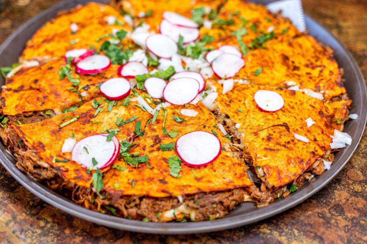 The birria pizza at Maria’s Mexican.