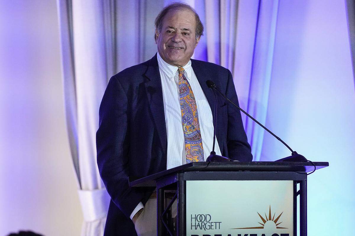 ESPN personality Chris Berman speaks to the Hood Hargett Breakfast Club on Thursday, Jan. 15, 2026, in Charlotte, North Carolina.