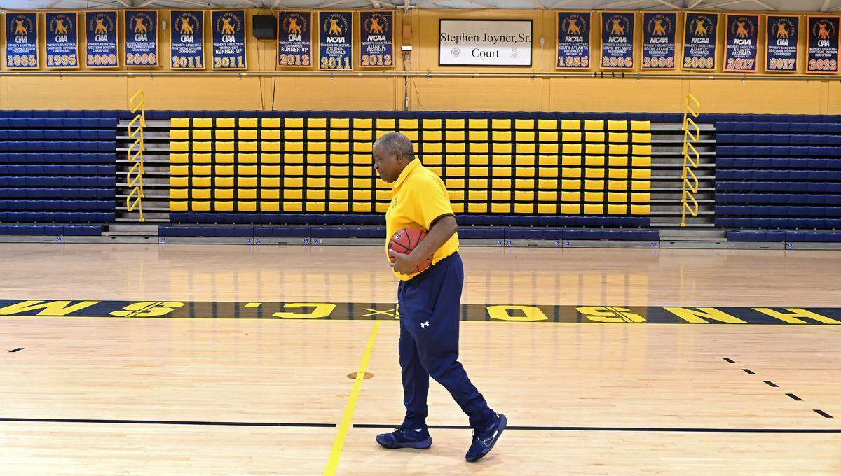 Johnson C. Smith University men’s head basketball coach and athletic director Stephen Joyner, Sr. on Thursday, February 9, 2023.