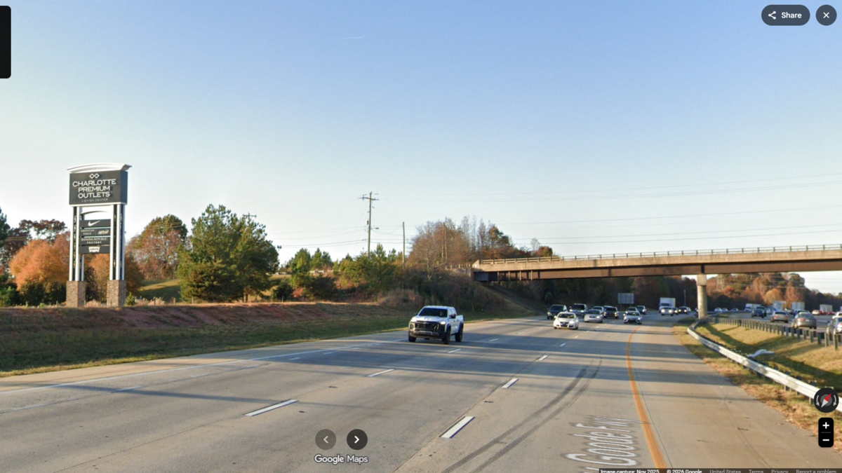 The shots were fired between mile markers 3 and 4 on Interstate 485 in southwest Charlotte, court documents report.