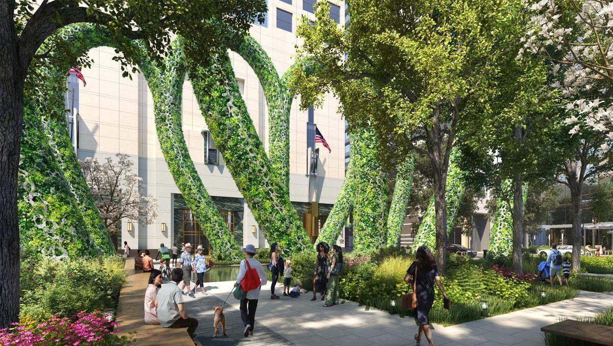 A rendering of one of the final ideas for McColl Park in uptown Charlotte.