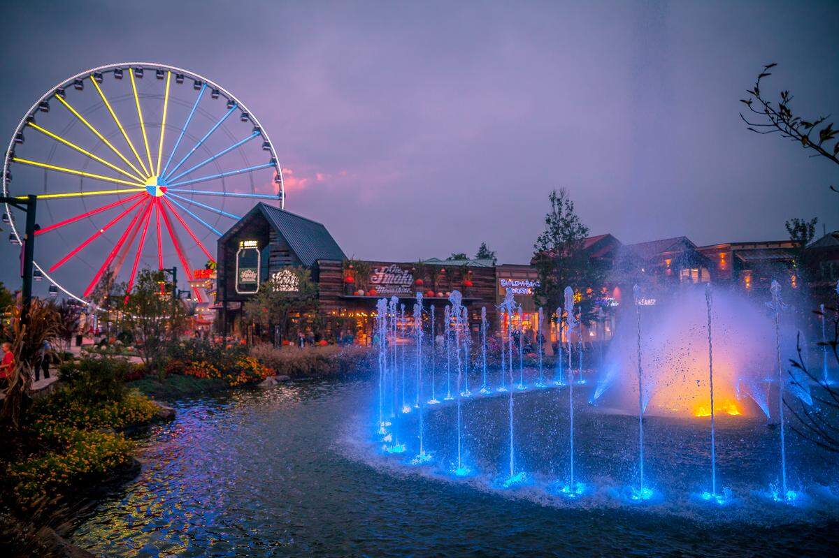 The Island in Pigeon Forge is a 23-acre entertainment area that includes restaurants, shops, activities and the Ole Smoky Moonshine Barn.