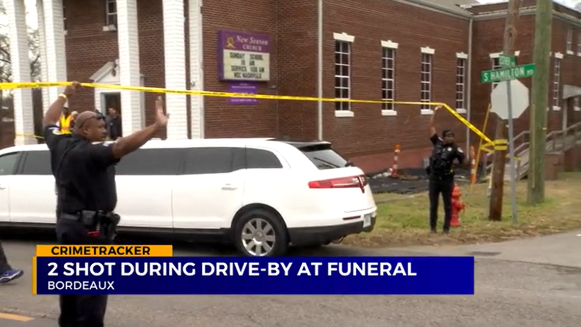 Funeral attendees fired back when shots rang out in the Bordeaux area of Nashville, officials said.