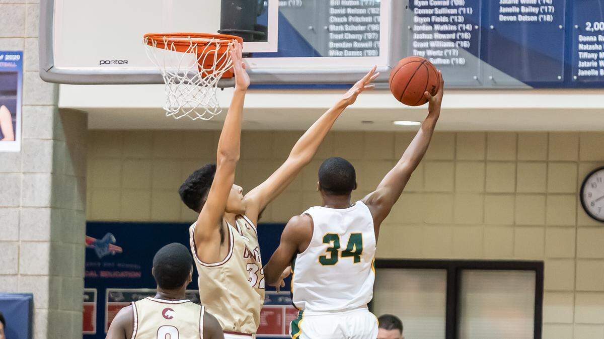 Cannon’s Christian Reeves (left) was one of the breakout stars of the 2019 NC Independent Schools live period event, where players got play in front of college coaches.