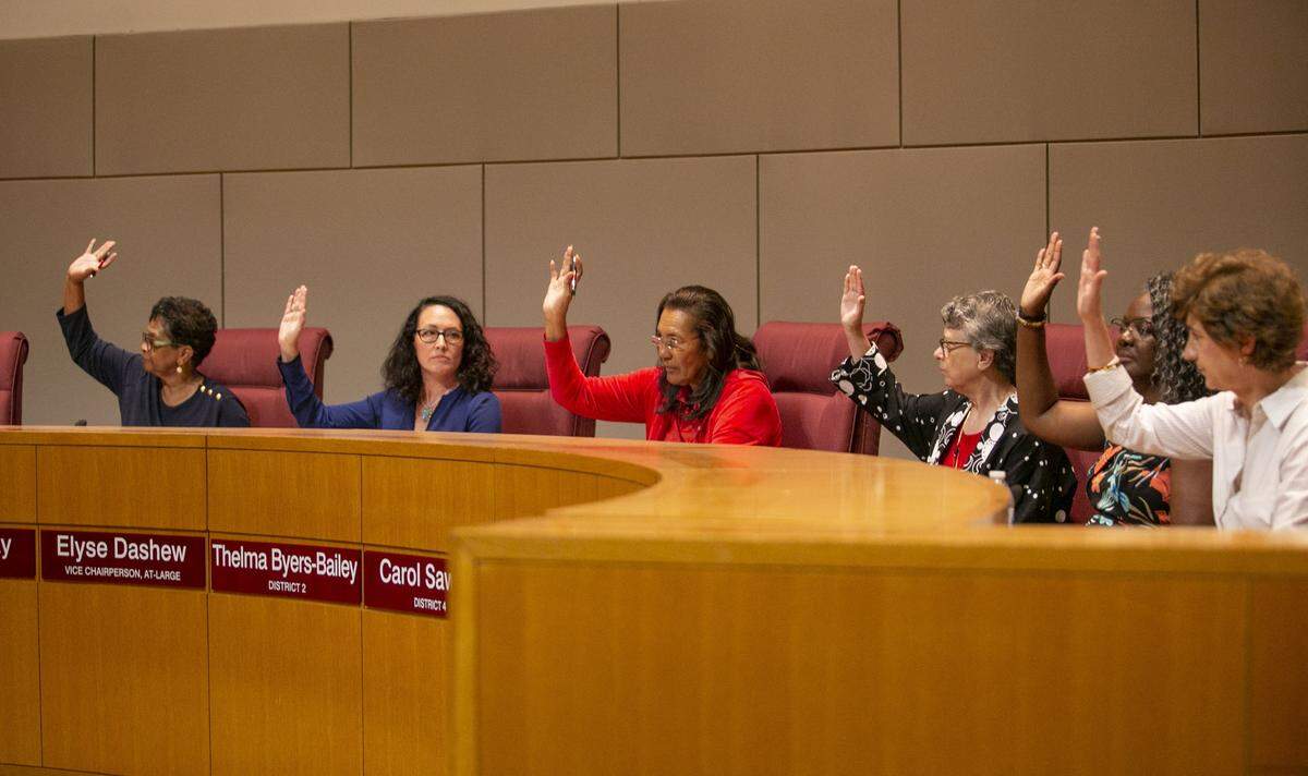 The CMS board voted unanimously on a separation agreement for Superintendent Clayton Wilcox at the Government Center in Charlotte on Friday, July 19, 2019.
