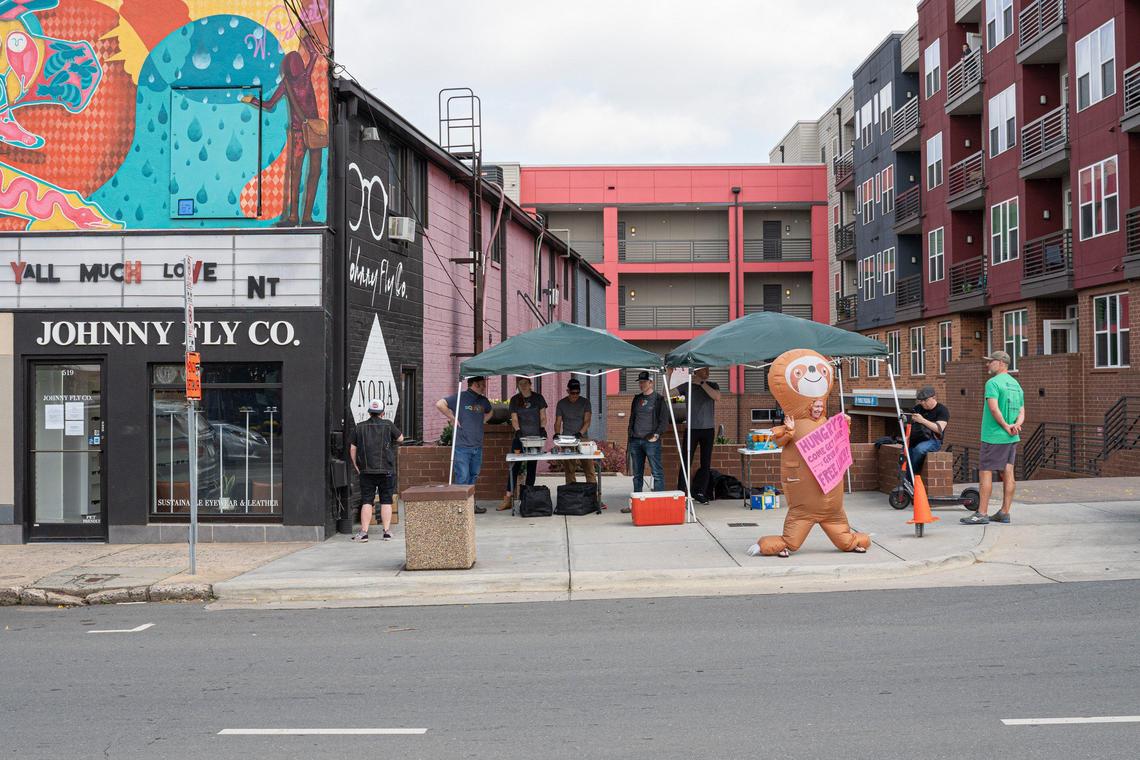 Food service employees who are not currently working or working reduced hours can stop by the table next to Johnny Fly Monday-Friday between 1:30-2:30 p.m. for a free meal.