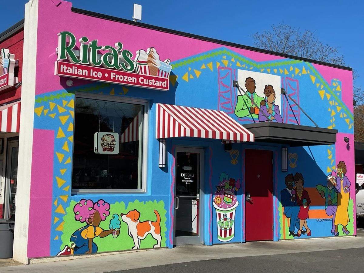 The redeveloped property on Rozzelles Ferry Road near Johnson C. Smith University has a pizza and ice cream shop. The building, which was redeveloped by Dianna Ward, was in a bad state of disrepair.