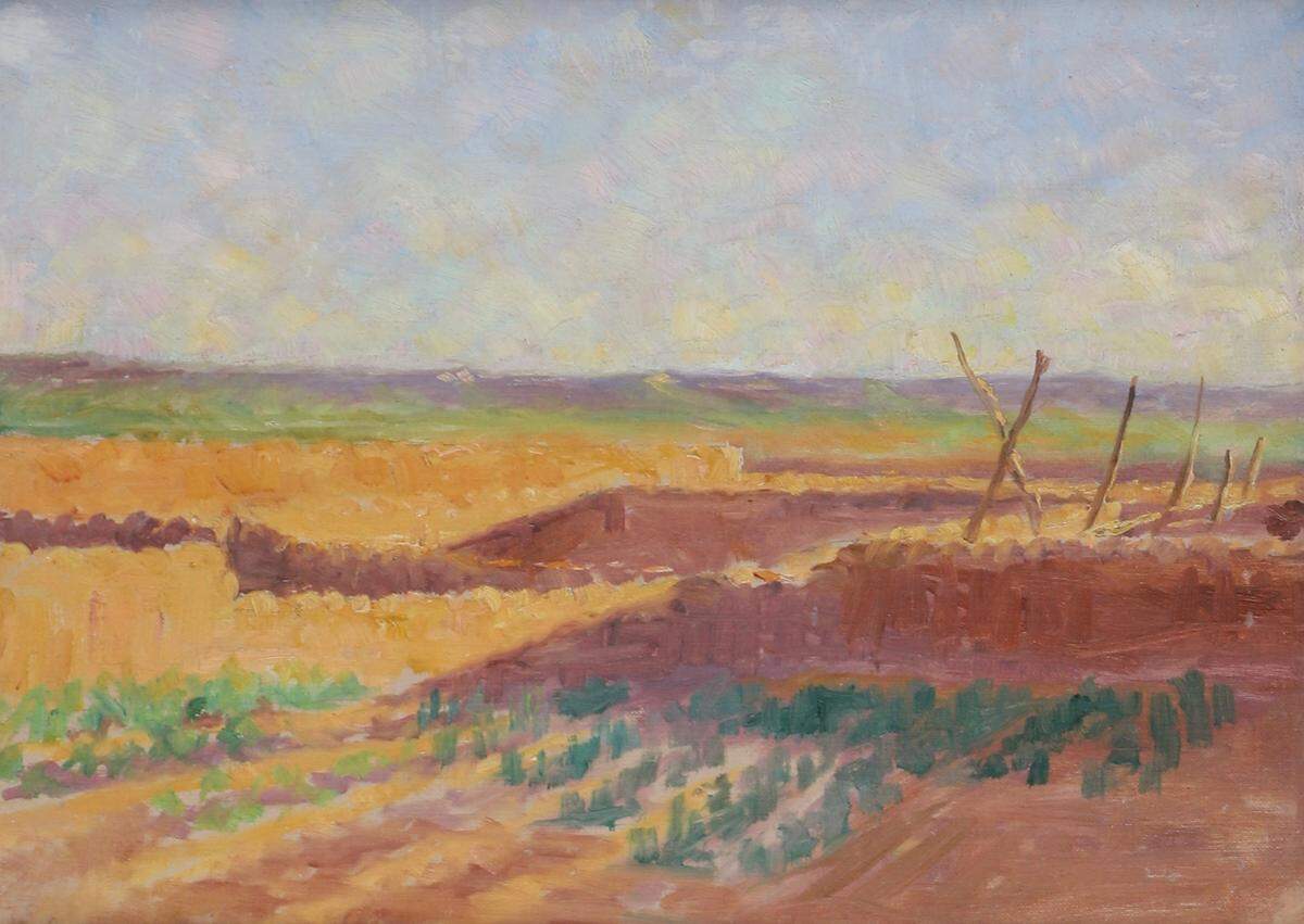 Frank Reed Whiteside, “Zuni Village Garden,” oil on canvas.