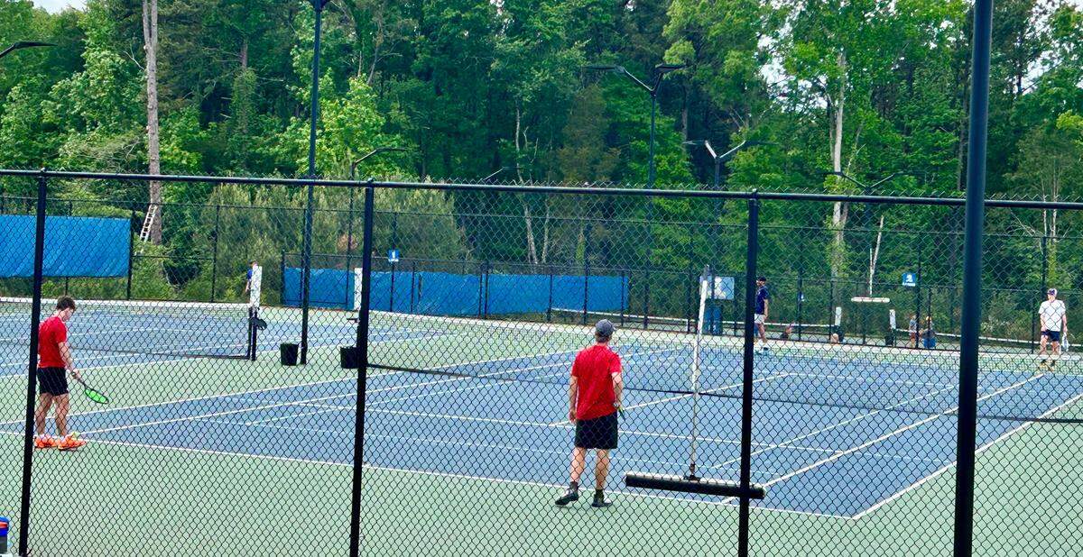 The eight tennis courts at Spartan Park in Huntersville provide a good free option for players in the area and are also a frequent site of high school and USTA matches.