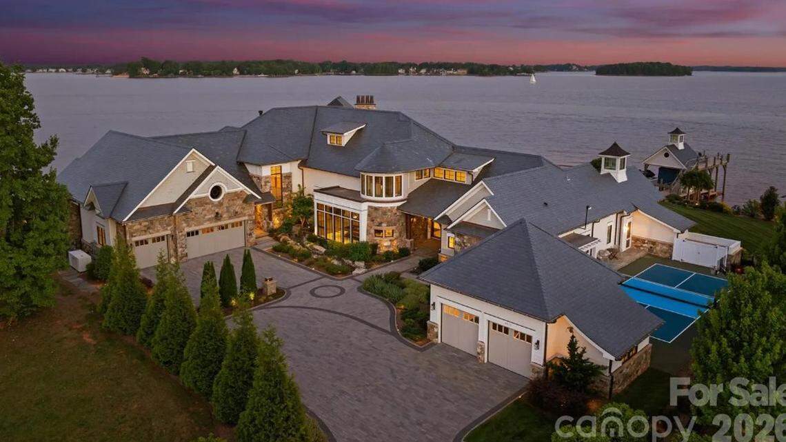 Couple’s 31-room Lake Norman waterfront mansion for sale for $18.5 million