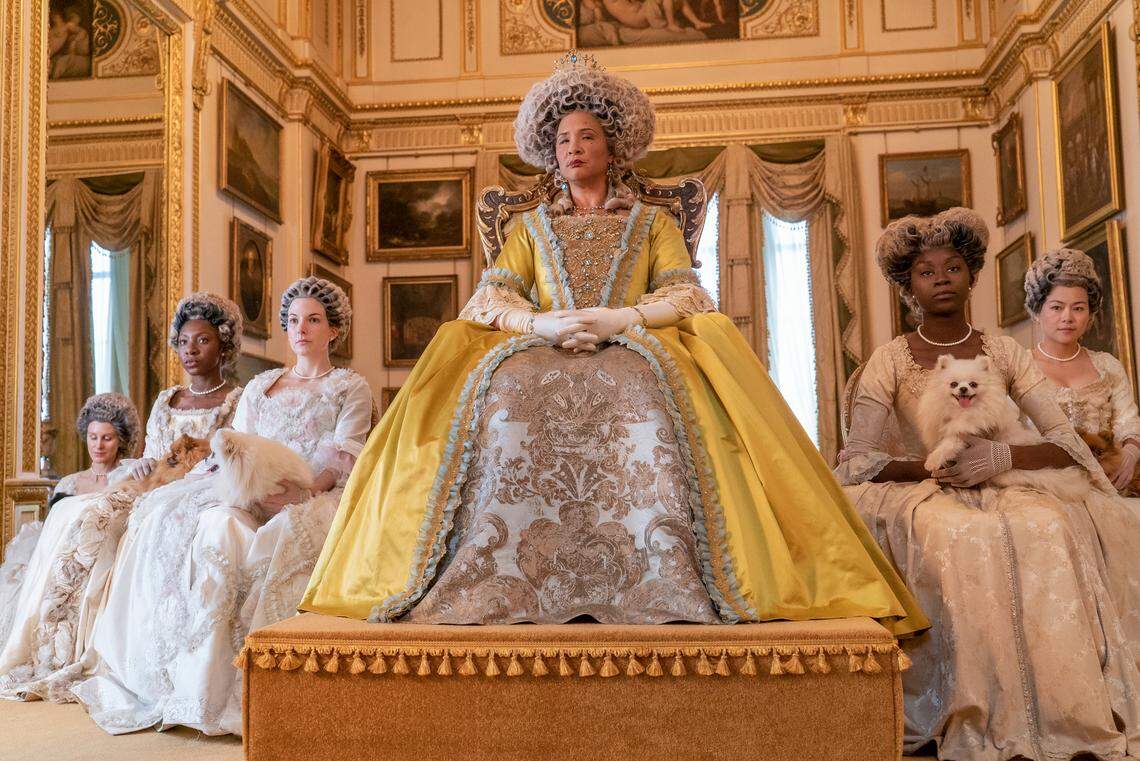 Golda Rosheuvel as Queen Charlotte in Netflix’s “Bridgerton”.