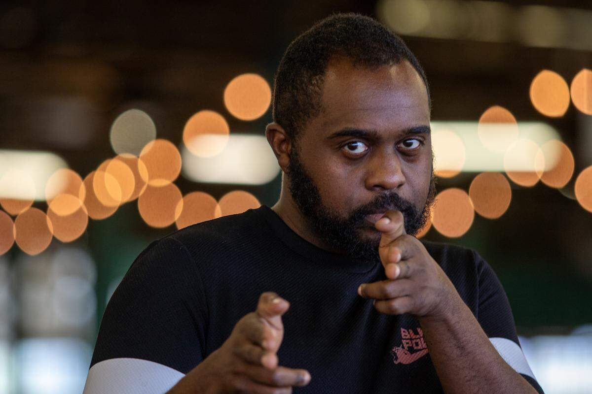 Dammit Wesley recently opened “Exciting Times,” a solo show at BlkMrkt CLT, the Camp North End art gallery/studio he co-owns with photographer Will Jenkins. In 2020, he plans to focus on exhibiting work by women of color.