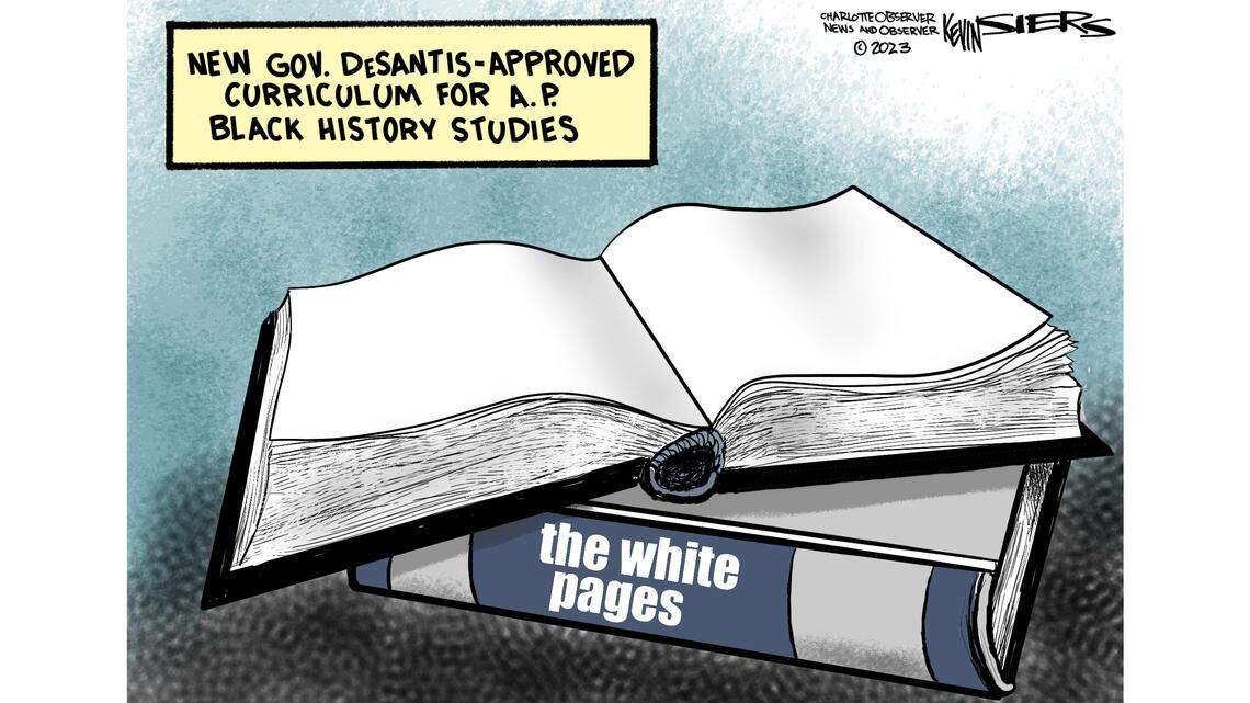 New DeSantis-approved curriculum for Black History Studies | Kevin Siers cartoon