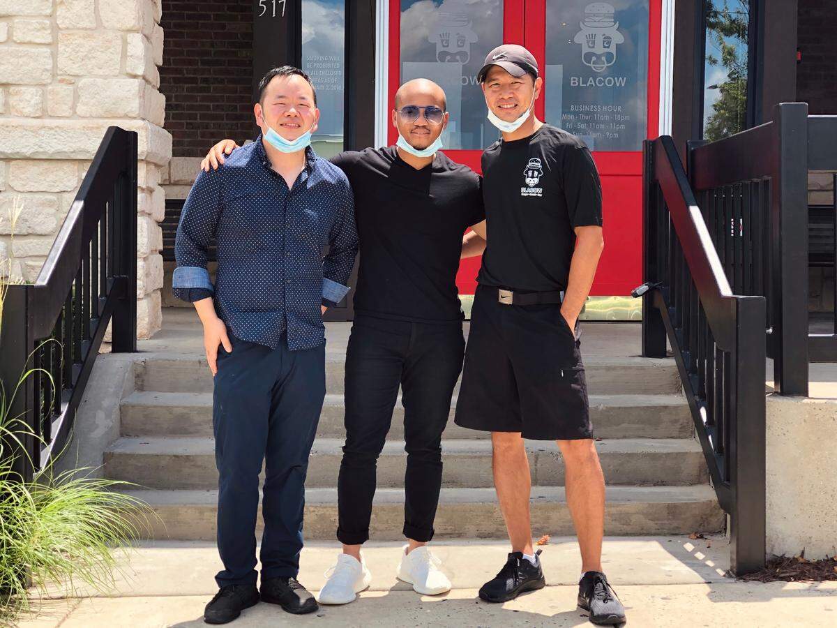 The Blacow management team includes University City location owner David Zheng, marketing manager Brandyn Gibson and Blacow owner Calvin Ma.