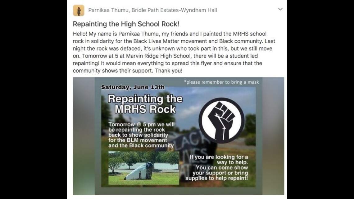 2nd Black Lives Matter rock defaced at a Charlotte area high school