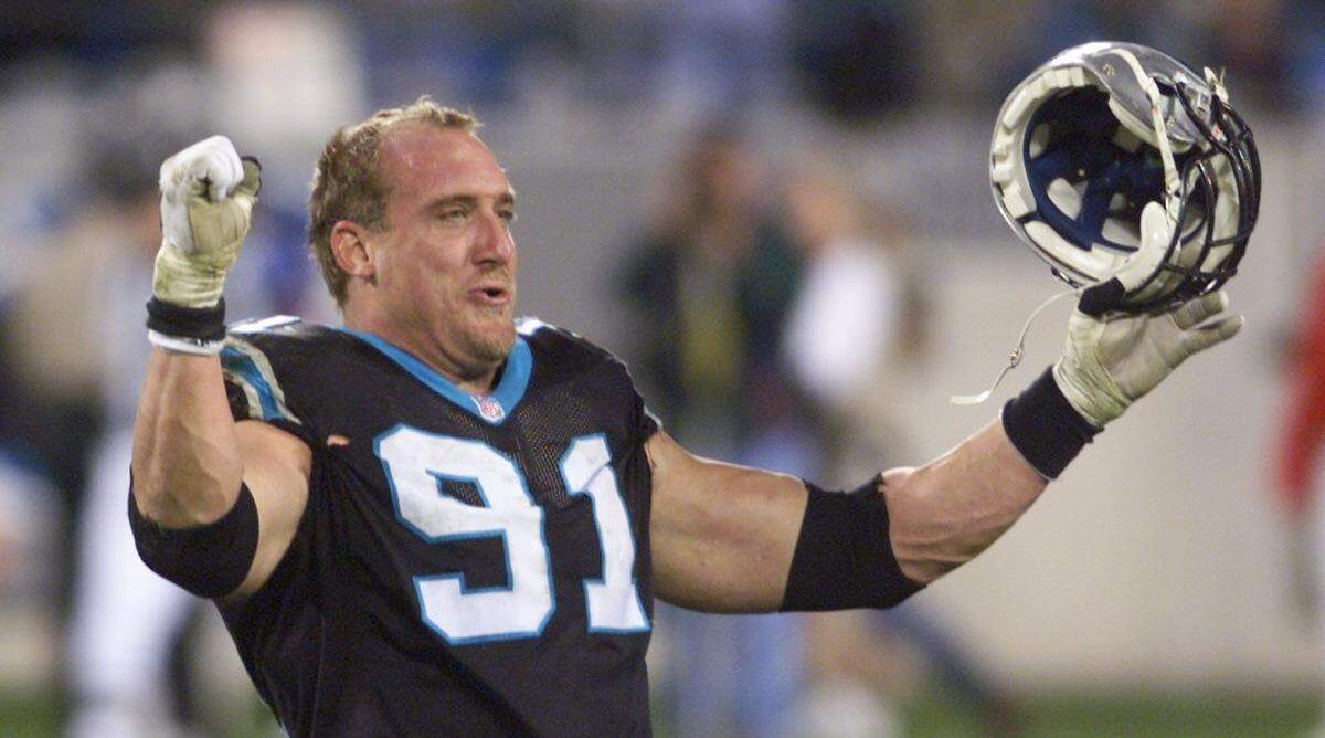 Kevin Greene starred for the Carolina Panthers for three years in the 1990s and later mentored Frankie Luvu when Luvu was a rookie with the New York Jets and Greene was an assistant coach there.