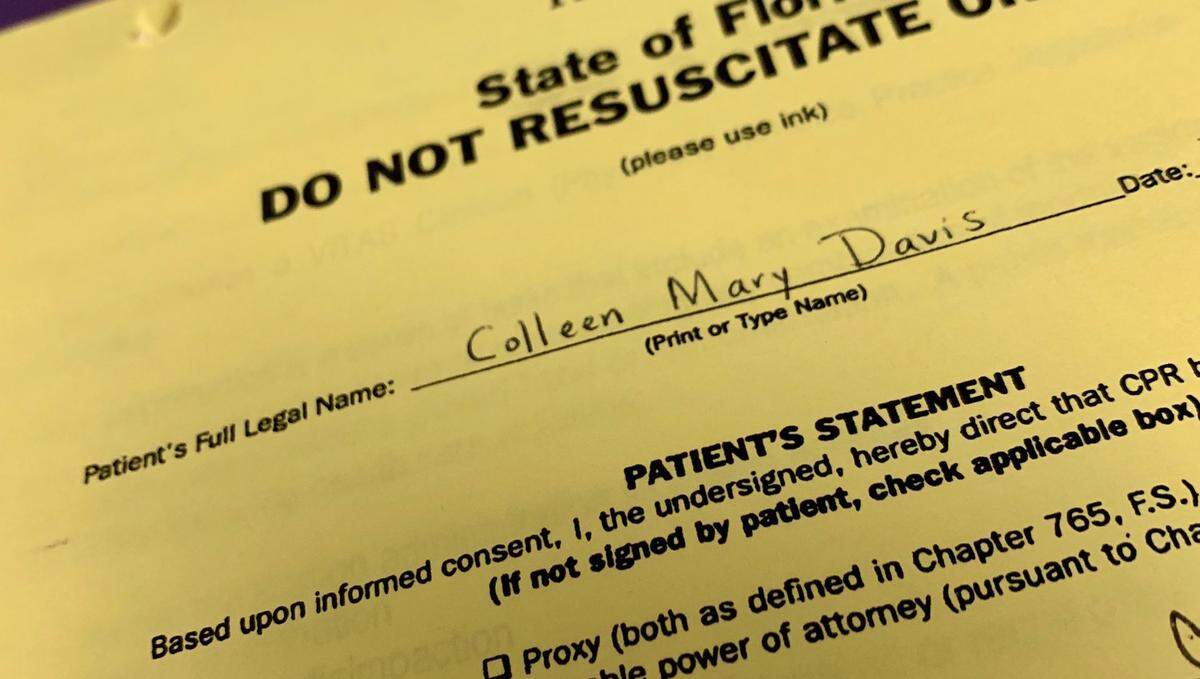 Colleen Davis’ Do Not Resuscitate order.