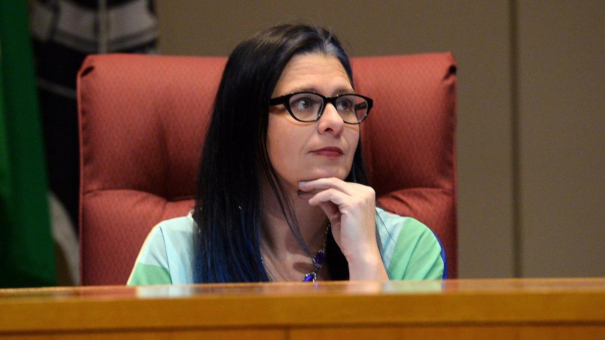 Charlotte-Mecklenburg Board of Education member Melissa Easley was among school board members at a news conference Thursday calling teacher raises in a NC Senate-approved budget too low. Easley is pictured here in a 2023 file photo.