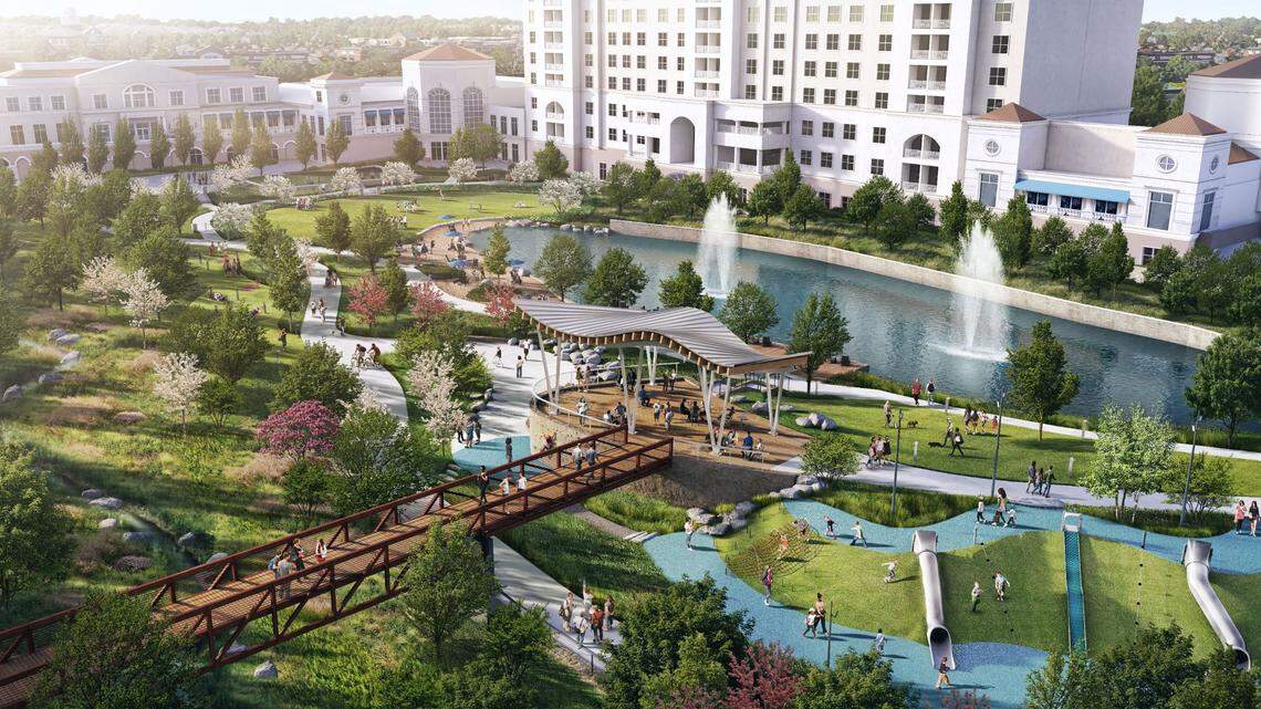 The Bowl at Ballantyne will feature a six-acre park. Developer Northwood Investors LLC is also planning apartments and retail for the site.