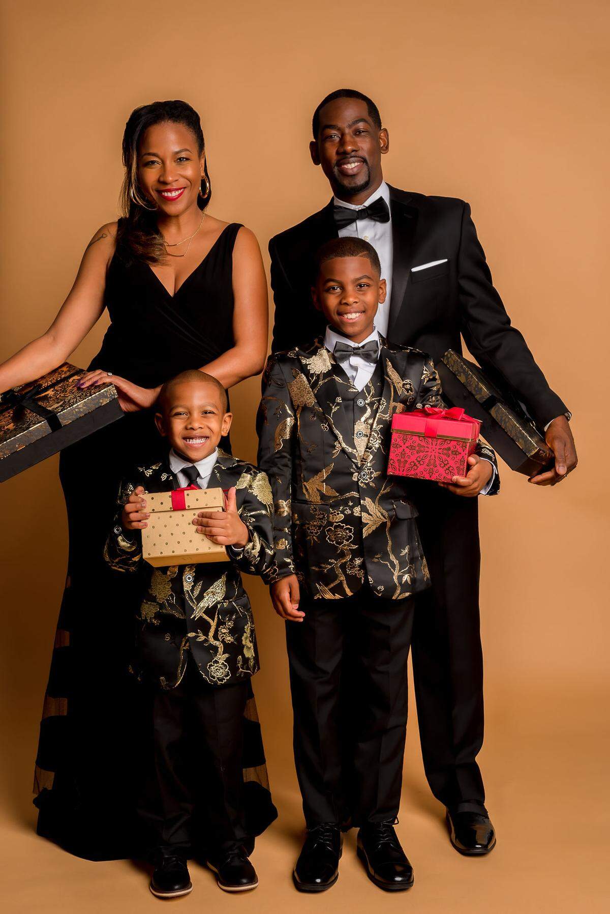 Jonisha Brown and her husband, Eugene Brown, with their two sons: The oldest is Ethan and the youngest is Ellis. Brown suffered a heart attack shortly after giving birth to Ellis.