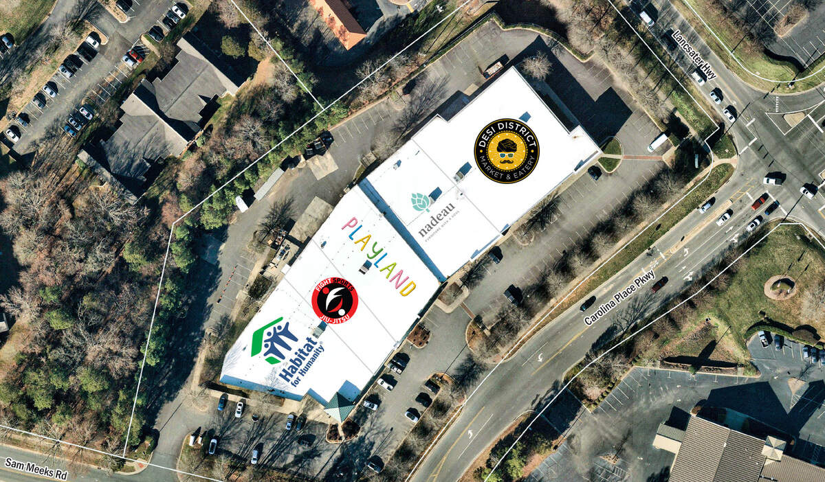 Texas-based Desi District Indian restaurant and market, Fight Sports Charlotte jiu-jitsu academy and Playland Indoor Playground are opening at Parkway Crossing at 11812 Carolina Place Pkwy. in Pineville.