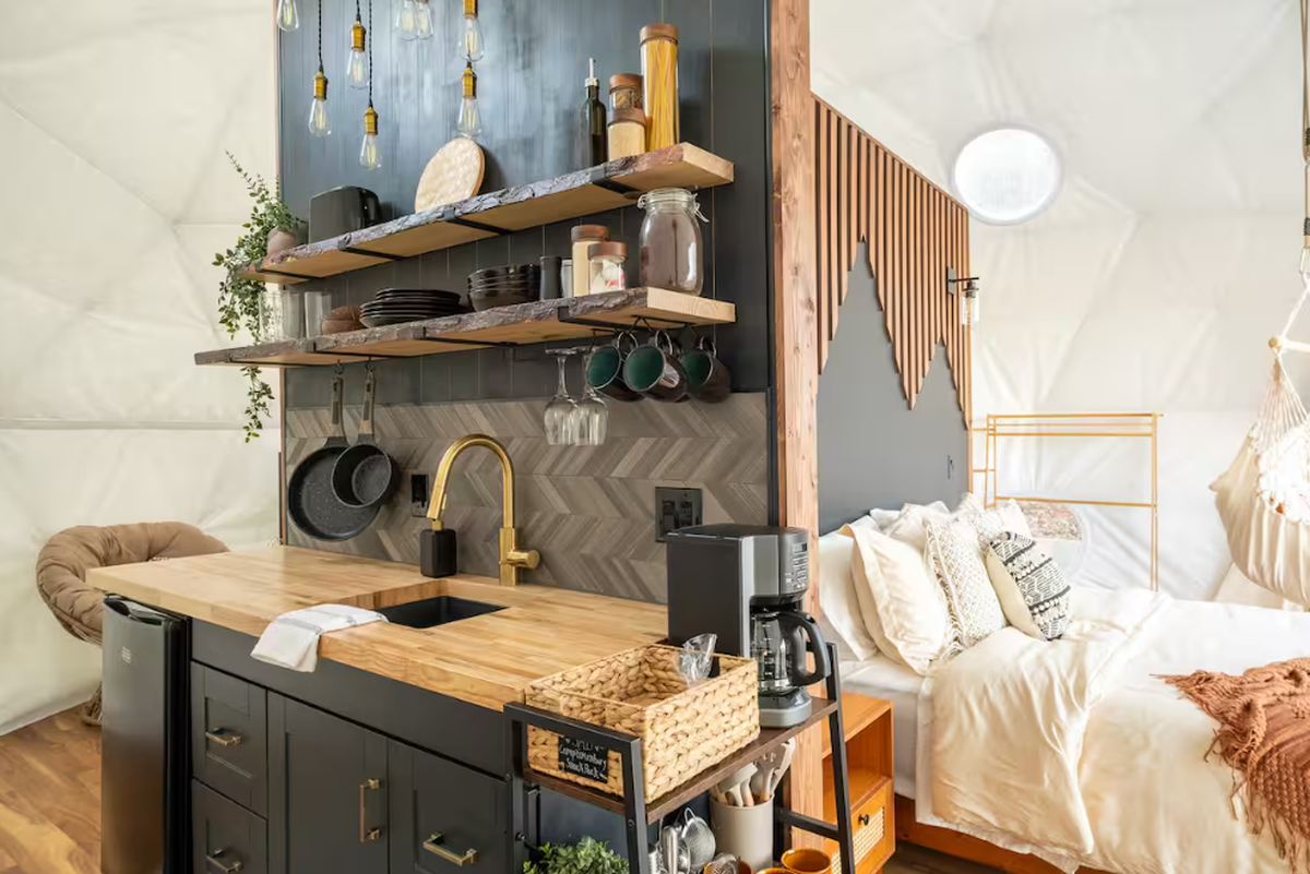 The “Smoky Mtn Dome” Airbnb in Whittier, NC.