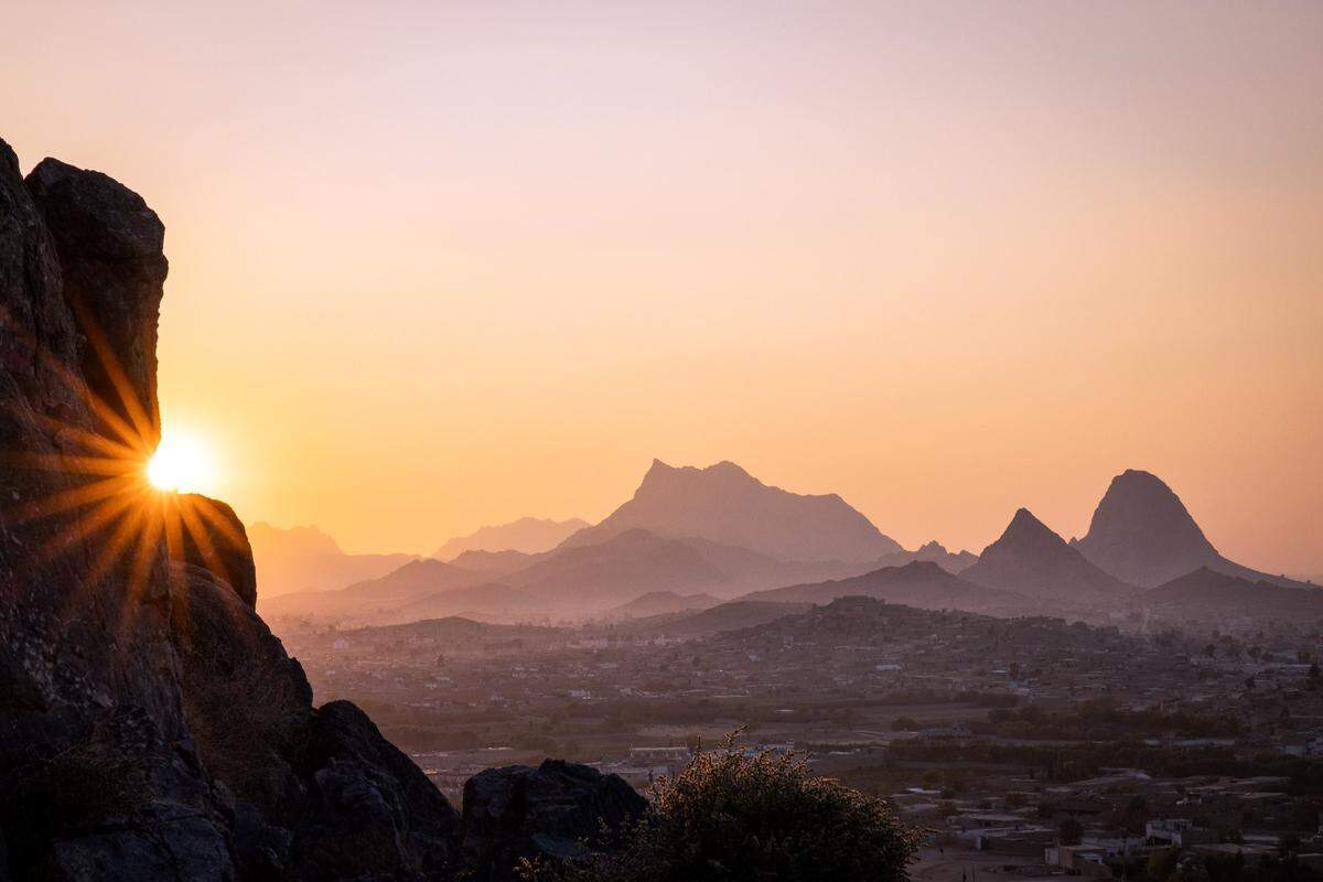 The view of the surrounding Panjwayi district from Kandahar city, Afghanistan, on Tuesday, Nov. 17, 2020.