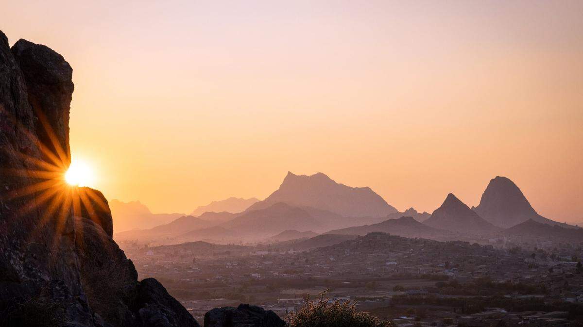 The view of the surrounding Panjwayi district from Kandahar city, Afghanistan on Tuesday, Nov. 17, 2020.