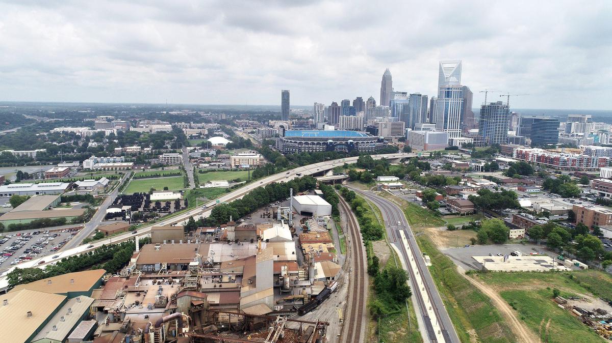 The Charlotte Pipe and Foundry property as seen from Summit Ave. near S. Clarkson Street. The company filed a request with the city to rezone the 55-acre site as it prepares to move to Stanly County.