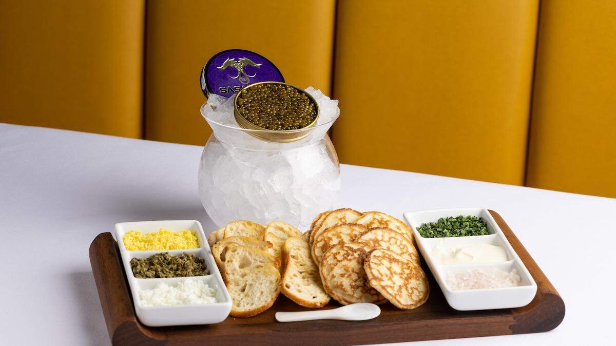 If your dad enjoys luxury foods, consider treating him to Steak 48’s new Sasanian Caviar presentation.