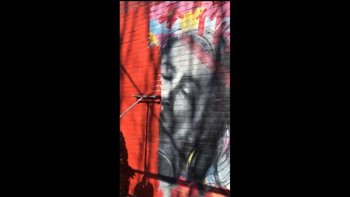 Painters accidentally covered the NoDa mural “Bloom” in red. Charlotte NC artist Osiris Rain plans a new artwork for the building along North Davidson Street.