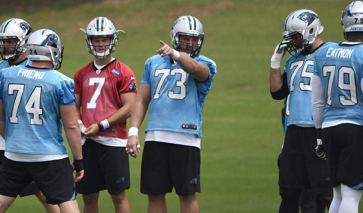 Greg Van Roten (73) will get some more reps against live action this Friday when the Panthers host the Dolphins in the preseason.