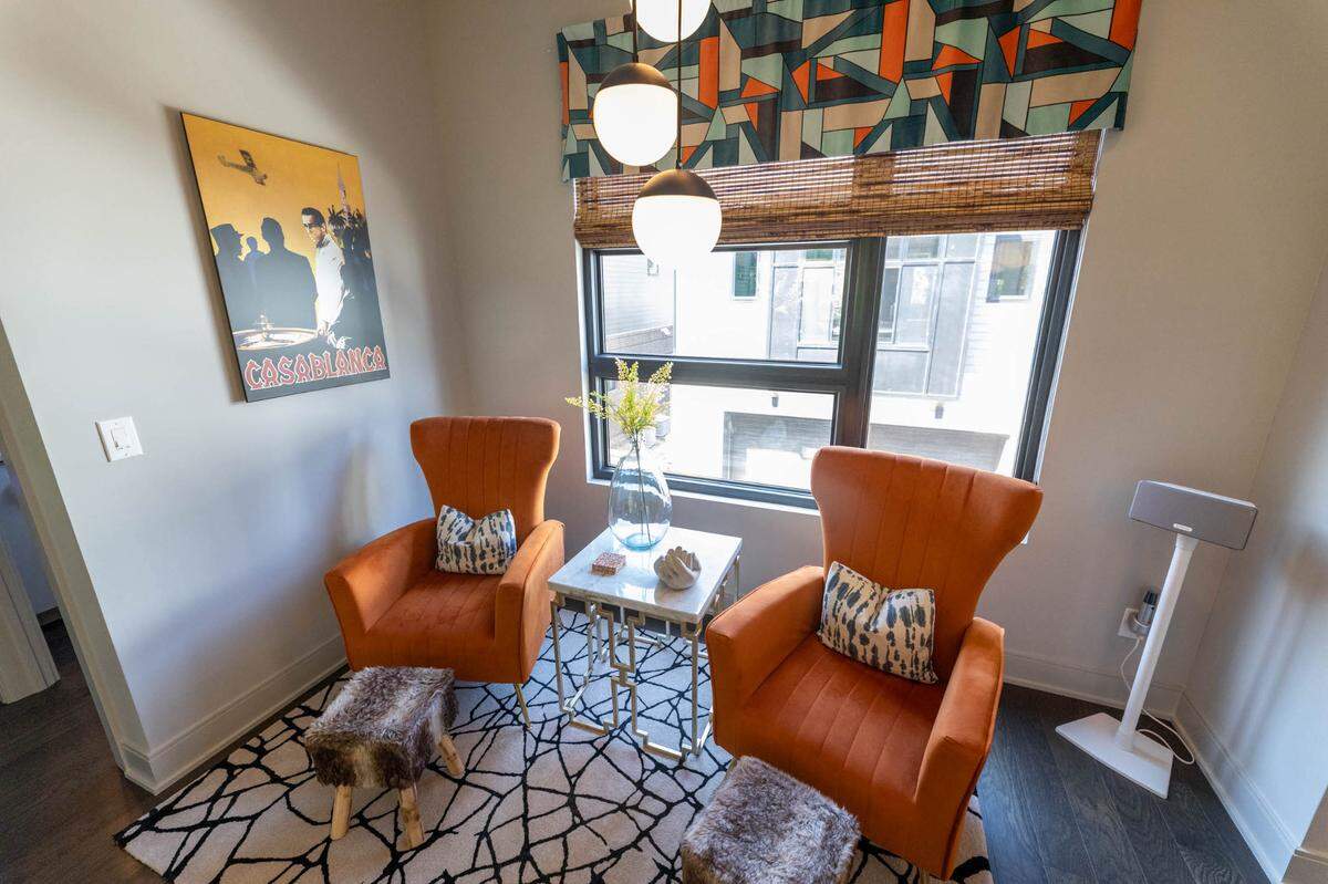 Rachel and Craig Richards turned a dining nook into a seating area.