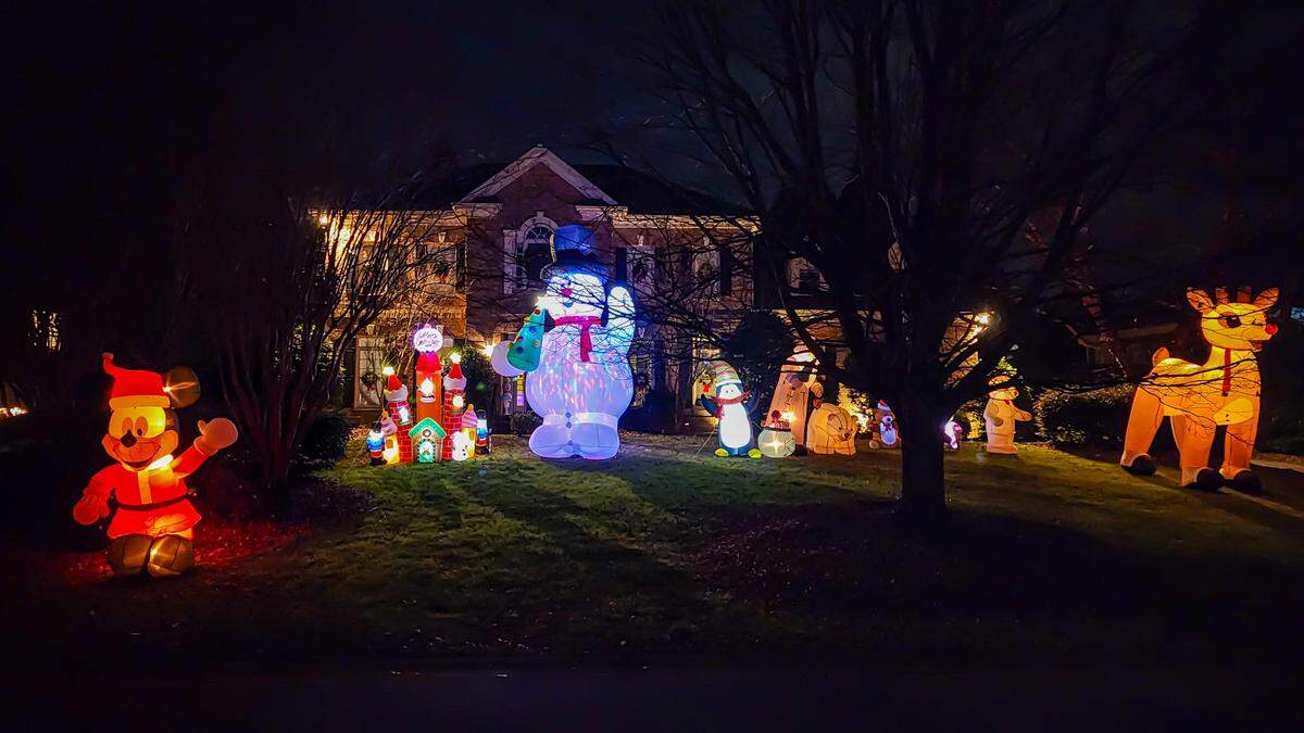 The home at 11441 Ballantyne Crossing Ave. features seasonal inflatables.