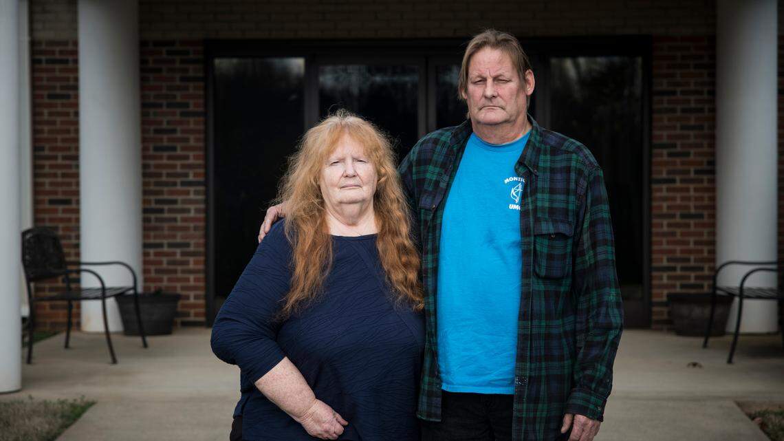 When Kathy McCracken — pictured with her husband, Jeff Fulp — couldn’t afford the $3,000 that her dentist estimated her tooth extractions would cost, the pastor of her church in Statesville, the Rev. Amy Spivey, offered to use money from Monticello United Methodist Church’s discretionary fund to cover it. (Charles Mostoller for Kaiser Health News)