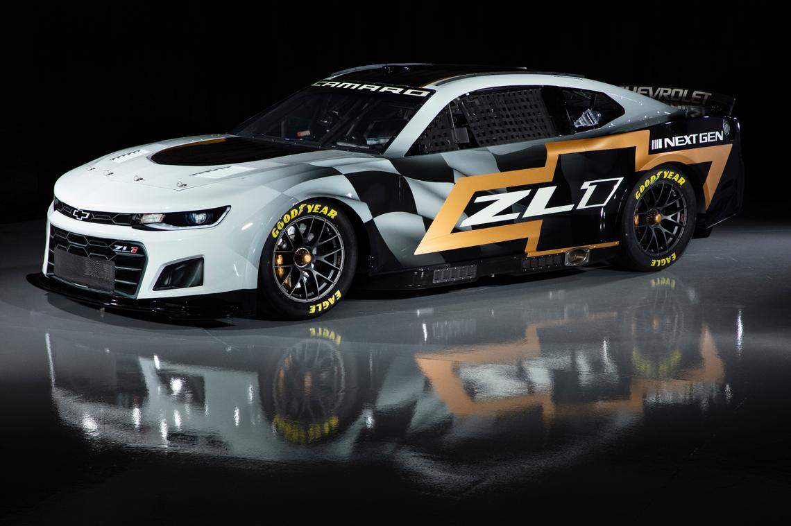 CONCORD, NORTH CAROLINA - APRIL 22: The 2022 NASCAR Next Gen Chevrolet Camaro is previewed at NASCAR R&D Center on April 22, 2021 in Concord, North Carolina. (Photo by Jared C. Tilton/Getty Images)