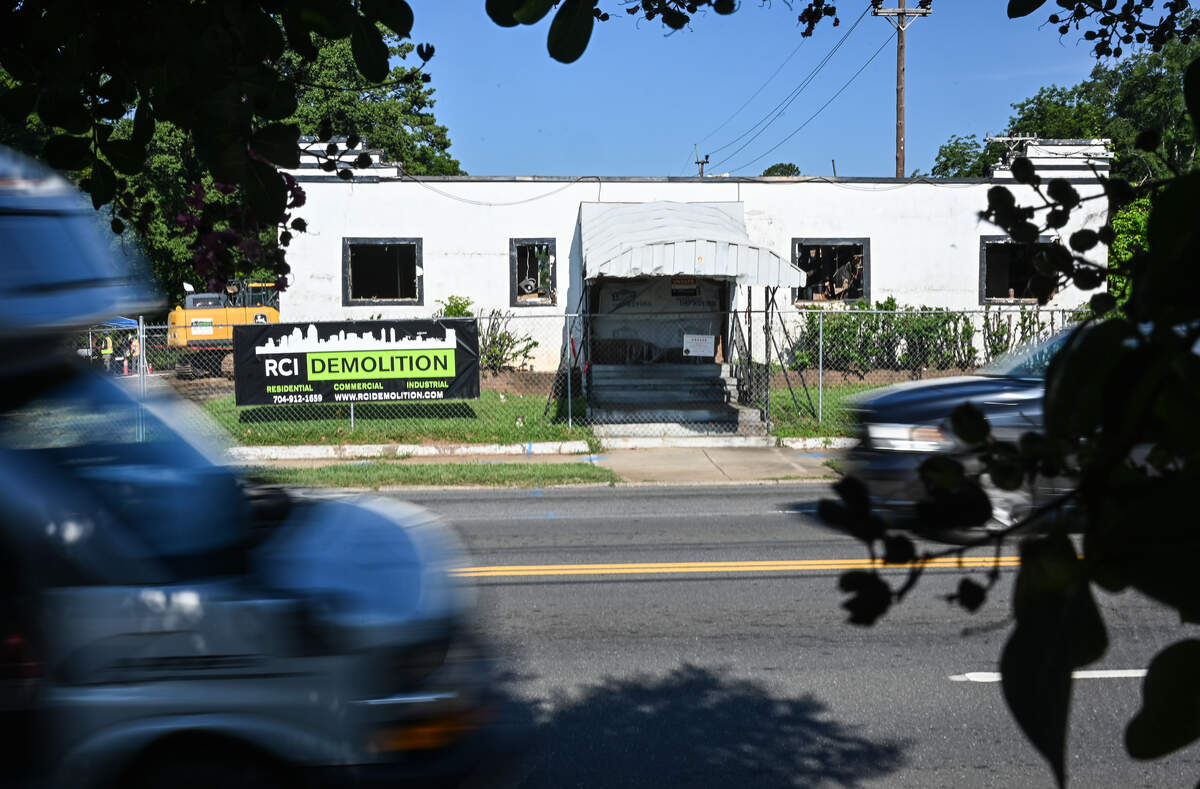 The Excelsior Club on Beatties Ford Road stands in ruins as demoliton nears completion in Charlotte on Thursday, July 16, 2026.