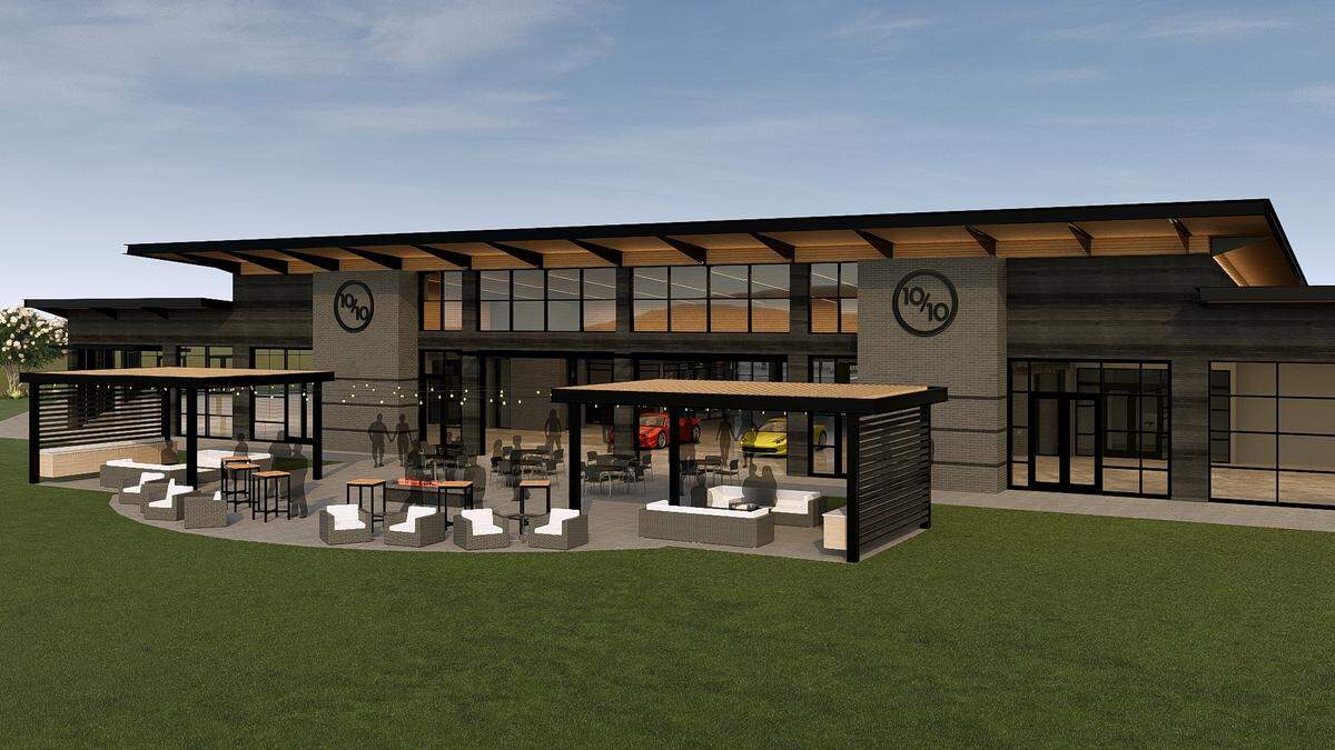 Rendering of the new Ten Tenths Motor Club At Charlotte Motor Speedway from Speedway Motorsports and Rick Hendrick