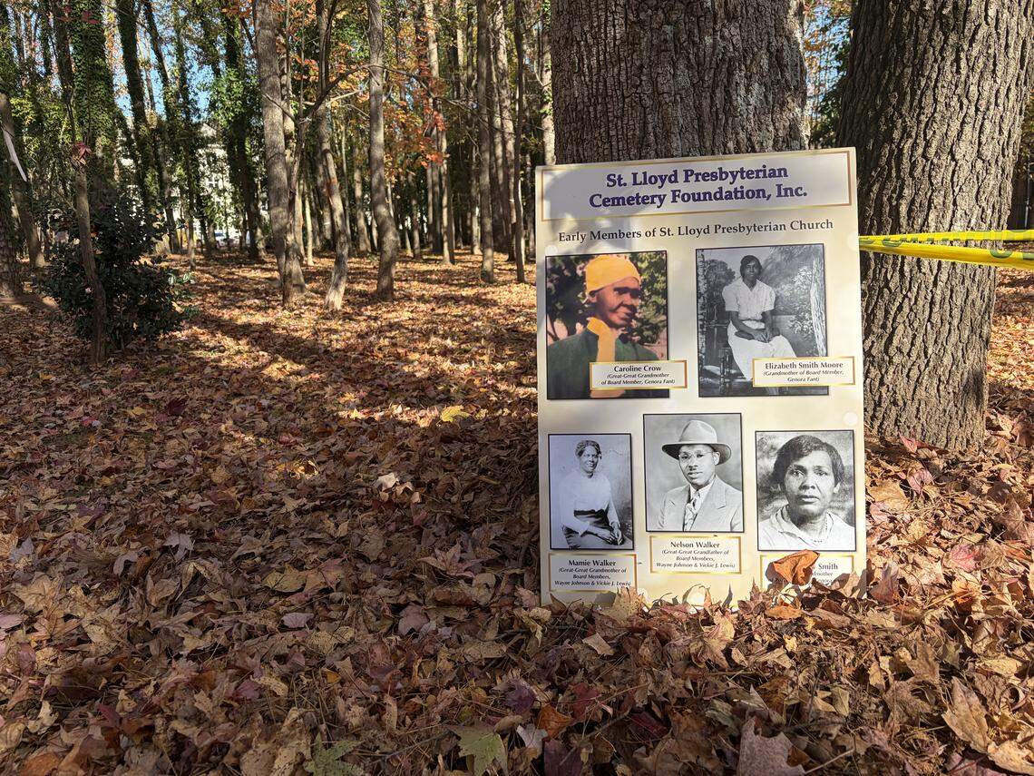 This sign lists some of the descendants of the St. Lloyd Presbyterian Church, one of the first Black churches in Charlotte. Some of them are buried at the Grier Heights’ St. Lloyd Presbyterian Cemetery.