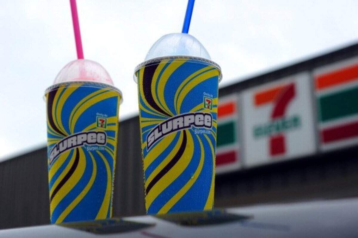 An illustration of Two, 7-Eleven Slurpees on October 27, 2010 in Washington, DC. Global convenience store chain 7-Eleven has been getting some free advertising for its signature drink the Slurpee from none other than US President Barack Obama. Obama has used the Slurpee -- a thick, frozen, flavored beverage that is wildly popular with Americans -- in speeches on the campaign trail ahead of next week's midterm elections to illustrate just how obstructionist and ornery Republicans can be. At a rally at Bowie State University in Maryland this month, Obama said that while his Democratic Party was sweating and pushing to get the US economy out of a ditch, "the Republicans... are just standing there fanning themselves -- sipping on a Slurpee." AFP PHOTO / TIM SLOAN (Photo credit should read TIM SLOAN/AFP via Getty Images)