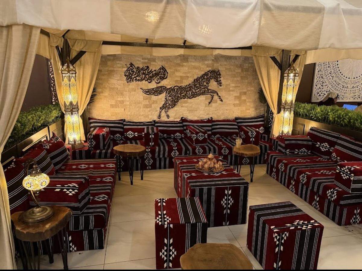 A cozy seating nook at Vavela Café.