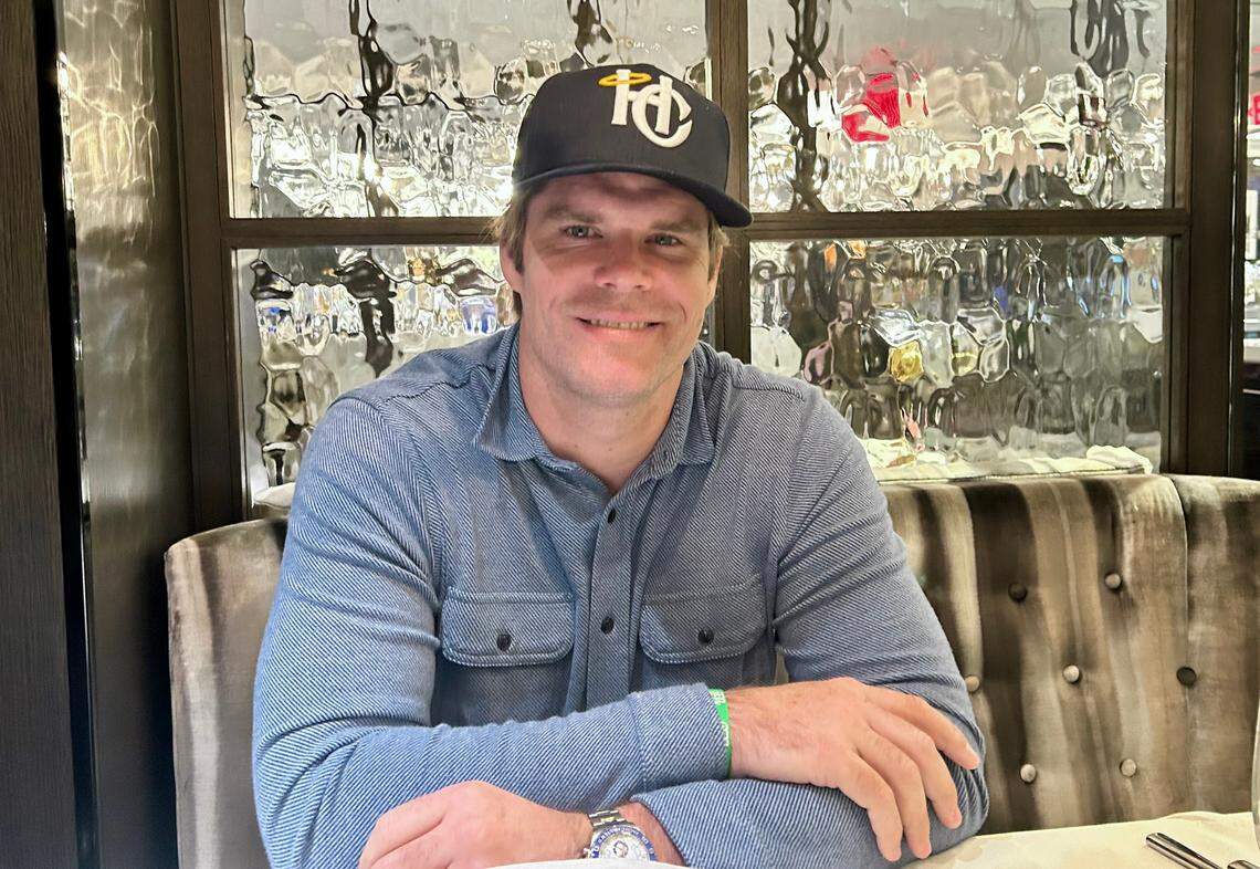 Former Carolina Panthers tight end Greg Olsen at the Charlotte restaurant Steak 48 on Jan. 27, 2025. Olsen will soon hold his annual “Ungala” charity event at the restaurant, raising money for families of children with congenital heart disease.