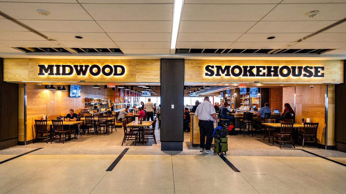 Charlotte-based Midwood Smokehouse is open on Concourse B at Charlotte airport.