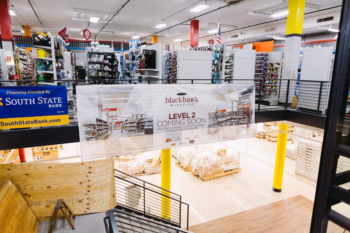 Blackhawk Hardware is opening its lower-level shopping floor customers as its expansion continues.