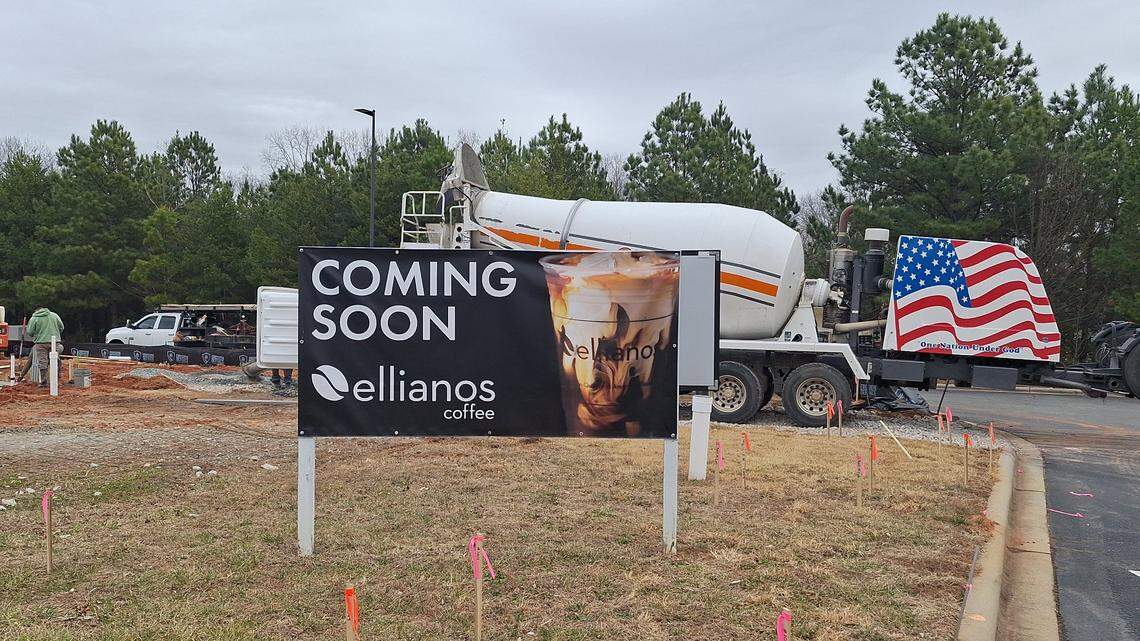 An Italian-themed coffee chain founded by a Florida couple is expanding to the Carolinas with this Lake Norman drive-through store shown under construction on Saturday, Feb. 8, 2025.